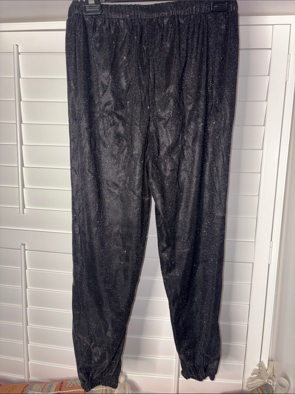 SHEIN Black Glitter Drawstring Joggers - Picture 2 of 3